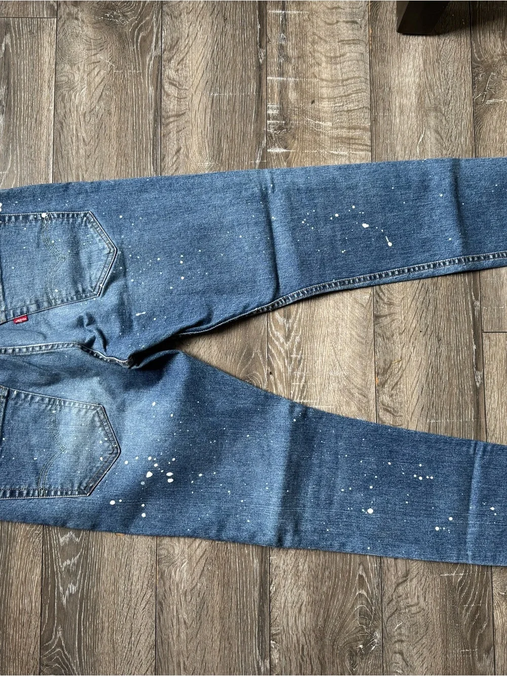 Levi's Slim Paint-Splatter Blue Skinny Jeans